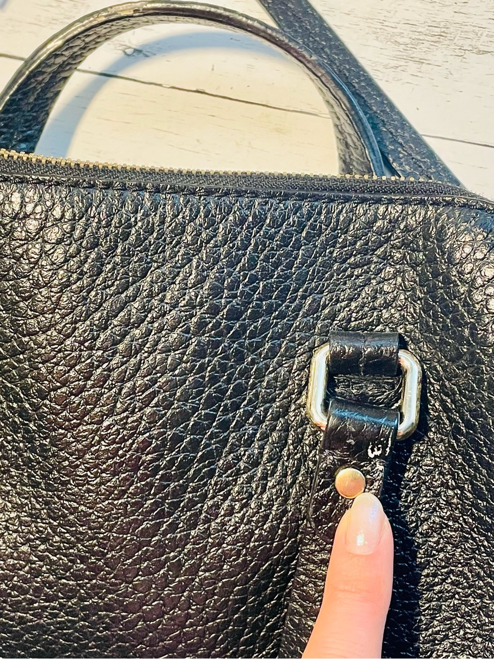 kate spade Black Pebbled Leather Satchel with Crossbody Strap - Picture 11 of 15
